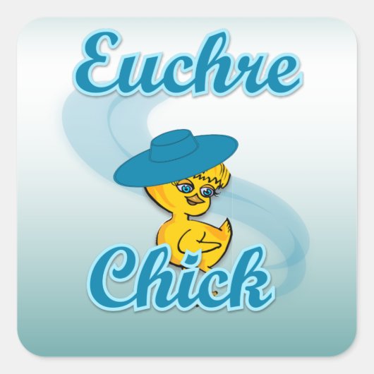 Euchre Chick #3 Quadratischer Aufkleber (Vorderseite)