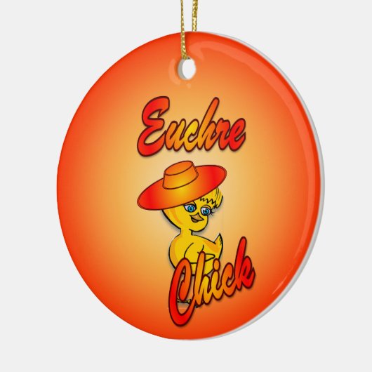 Euchre Chick #5 Keramik Ornament (Links)