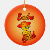 Euchre Chick #5 Keramik Ornament (Hinten)