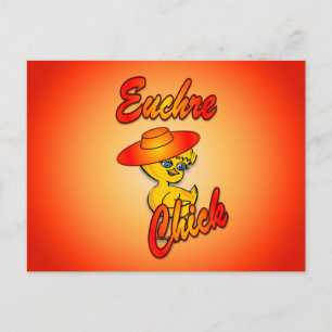 Euchre Chick #5 Postkarte
