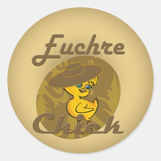 Euchre Chick #6 Runder Aufkleber (Vorderseite)