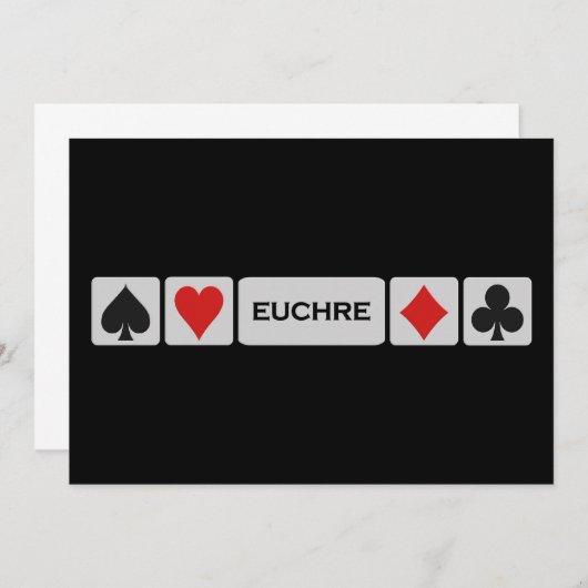 Euchre-Einladung - anpassen Einladung (Vorne/Hinten)