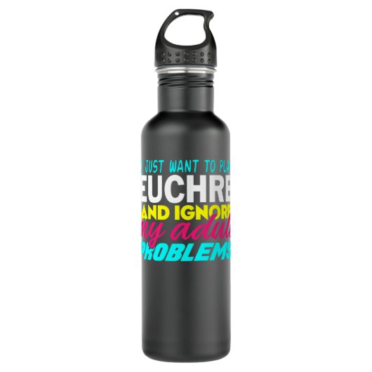 Euchre Funny Premium  Edelstahlflasche (Vorderseite)