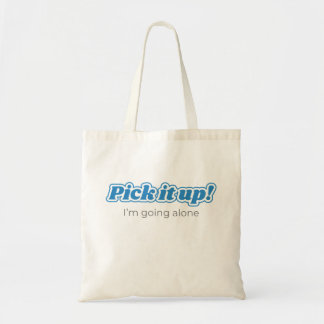 Euchre, hol es hoch! Blaues Design Tragetasche