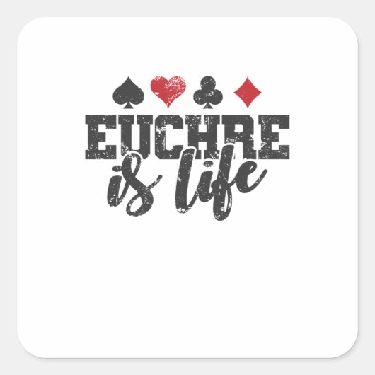 Euchre is Kartenspiel Spielkarten Quadratischer Aufkleber (Vorderseite)