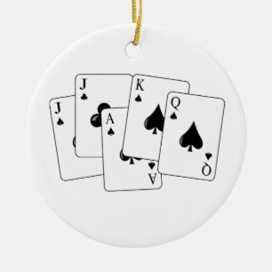 Euchre-Karten Keramik Ornament