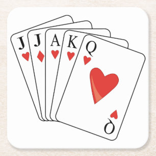 Euchre Playing Cards Rechteckiger Pappuntersetzer