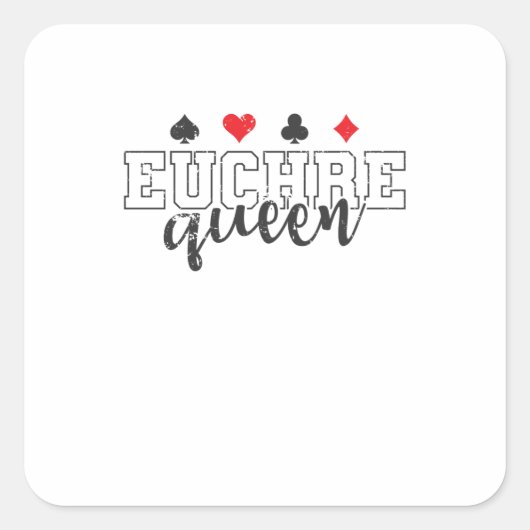 Euchre Queen Kartenspiel Spielkarten Quadratischer Aufkleber (Vorderseite)
