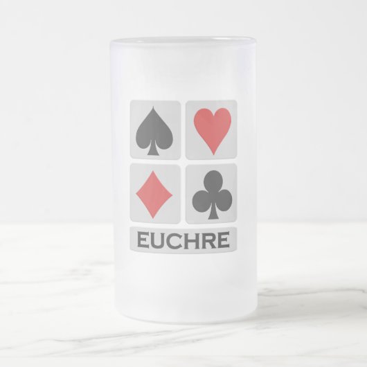 Euchre-Tasse - wählen Sie Art u. Farbe Mattglas Bierglas (Mittel)