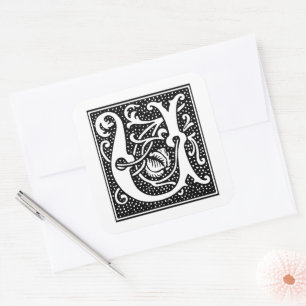 Euclid Großbuchstabe U auf Weiß Quadratischer Aufkleber