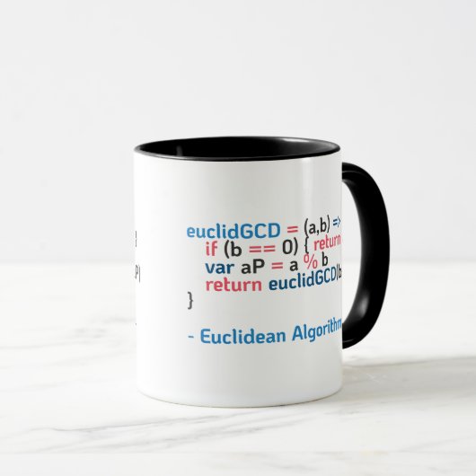 Euclidean Algorithmus-Funktion| Codeausschnitt Tasse (VorderseiteRechts)