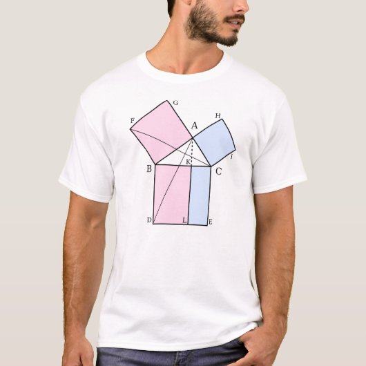 Euclids Beweis das pythagoräische Theorem T-Shirt (Vorderseite)