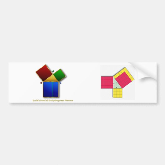 Euclids Beweis des pythagoräischen Theorems Autoaufkleber (Vorne)