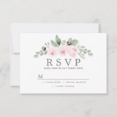 Euclyptus Pink Floral Wedding RSVP Karte (Vorderseite)