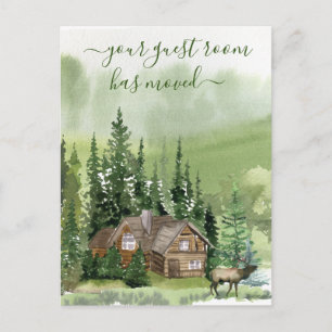 Euer Gästezimmer hat umgezogen Cabin Mountain Fore Ankündigungspostkarte