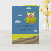 Euer Valentinenkarte ist Ihr Eulen Karte (Gelbe Blume)