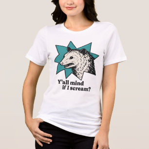 Eueretwegen: Retro-Opossum-T-Shirt mit Schrei Tri-Blend Shirt