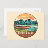 Eufaula Lake Oklahoma Boating Fishing Emblem Postkarte (Vorne/Hinten)