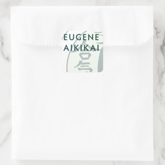 Eugene Aikai quadstickq Quadratischer Aufkleber (Tasche)