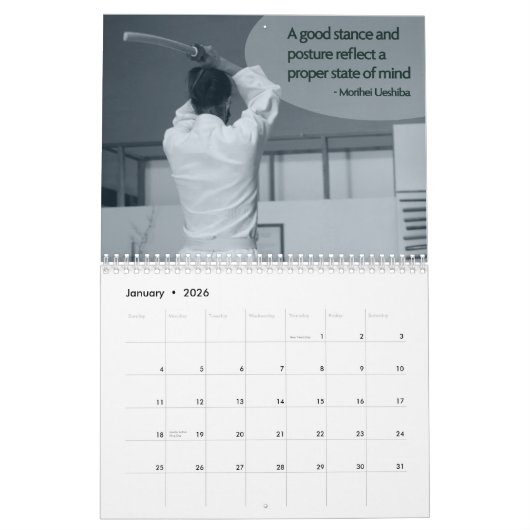 Eugene Aikikai 2026 Calendar Kalender (Jan 2026)