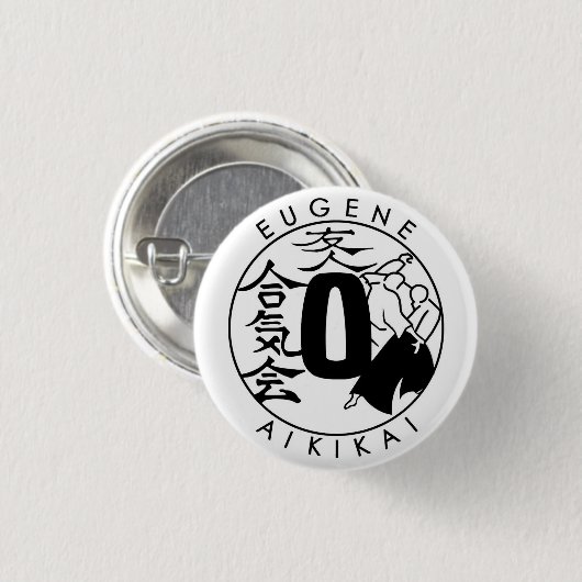 Eugene Aikikai kleiner Knopf Button (Vorne & Hinten)