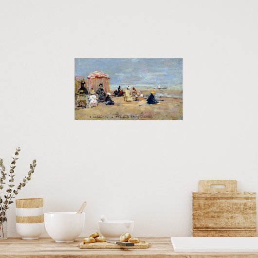 Eugène Boudin Am Strand Poster (Küche)