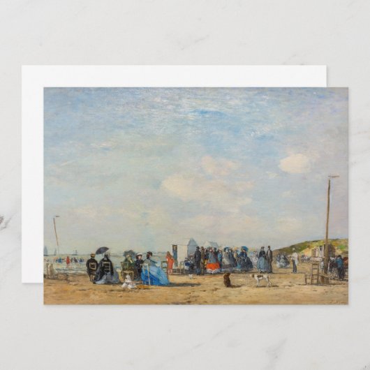 Eugene Boudin - Ansammlung am Strand Einladung (Vorne/Hinten)
