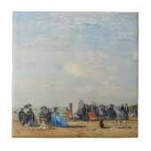 Eugene Boudin - Ansammlung am Strand Fliese (Vorderseite)