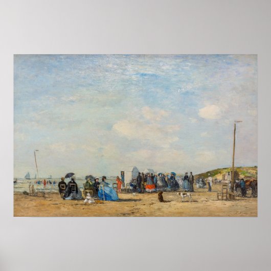 Eugene Boudin - Ansammlung am Strand Poster (Vorne)