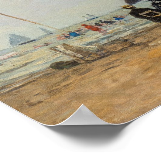 Eugene Boudin - Ansammlung am Strand Poster (Ecke)