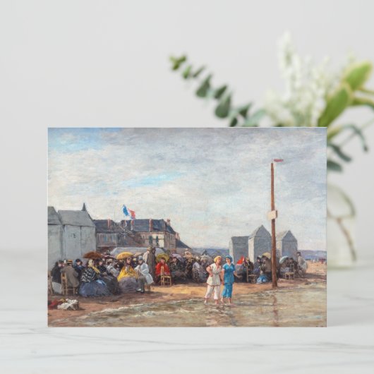 Eugene Boudin - Bathing Time at Trouville Einladung (Stehend Vorderseite)