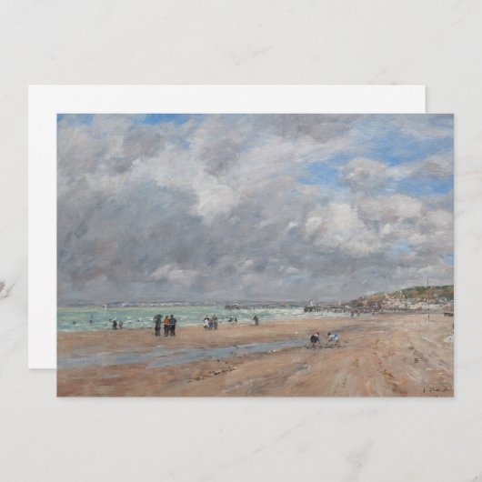 Eugene Boudin - Der Strand von Deauville Dankeskarte (Vorne/Hinten)