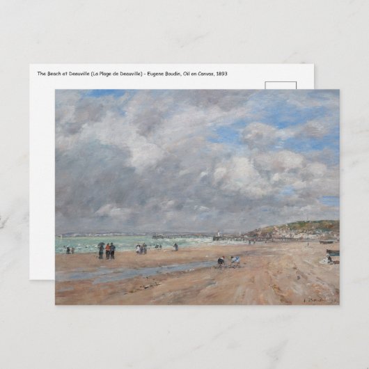 Eugene Boudin - Der Strand von Deauville Postkarte (Vorne/Hinten)