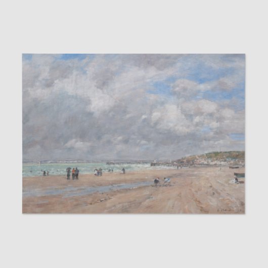 Eugene Boudin - Der Strand von Deauville Seidenpapier (Vorderseite)