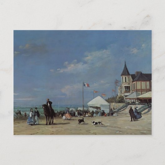 Eugene Boudin - Der Strand von Trouville Postkarte (Vorderseite)
