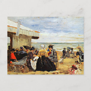 Eugene Boudin: Eine Strandlandschaft Postkarte