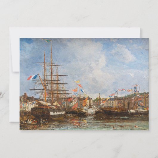 Eugene Boudin - Festival im Hafen von Honfleur Einladung (Vorderseite)