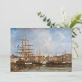 Eugene Boudin - Festival im Hafen von Honfleur Einladung (Stehend Vorderseite)