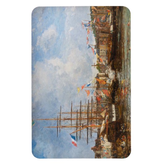 Eugene Boudin - Festival im Hafen von Honfleur Magnet (Vertikal)