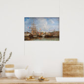 Eugene Boudin - Festival im Hafen von Honfleur Poster (Küche)