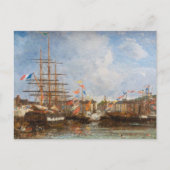 Eugene Boudin - Festival im Hafen von Honfleur Postkarte (Vorderseite)