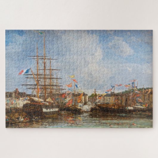 Eugene Boudin - Festival im Hafen von Honfleur Puzzle (Horizontal)