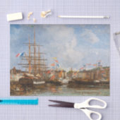 Eugene Boudin - Festival im Hafen von Honfleur Seidenpapier (Handwerk)