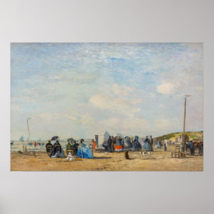 Eugene Boudin - Versammlung am Strand Poster