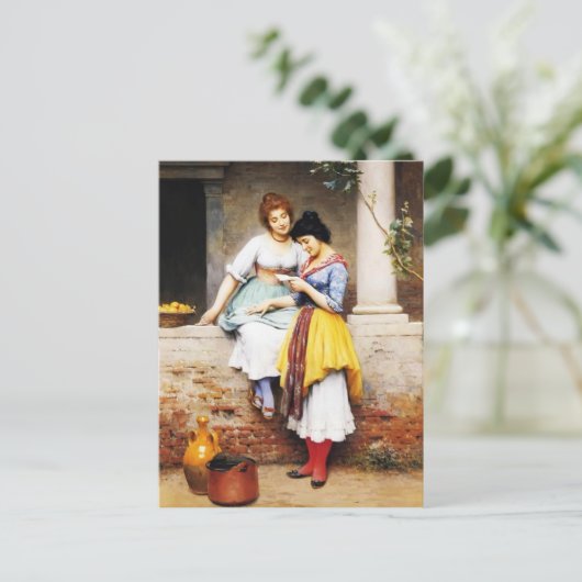 Eugene de Blaas - Der Liebe-Brief Postkarte (Stehend Vorderseite)