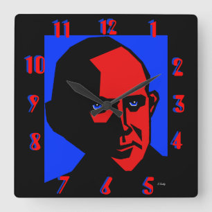 Eugene Debs durch Don Busky Quadratische Wanduhr