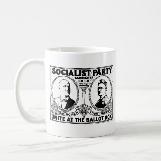 Eugene Debs Kampagnen-Plakat-Tasse Kaffeetasse (Links)