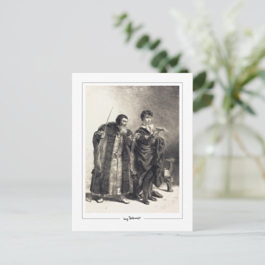 Eugène Delacroix #698 - Fine Art Postcard Postkarte (Stehend Vorderseite)