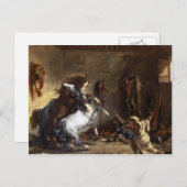 Eugene Delacroix - Arabische Pferde kämpfen in ein Postkarte (Vorne/Hinten)