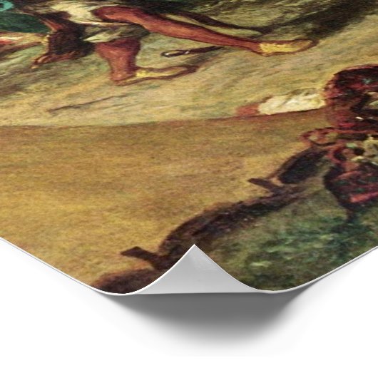 Eugene Delacroix - Der Marokkaner und sein Pferd Poster (Ecke)